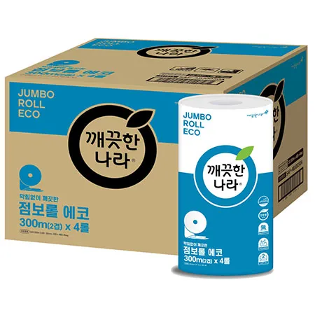 깨끗한나라 에코 점보롤 화장지 300m 4롤 4입