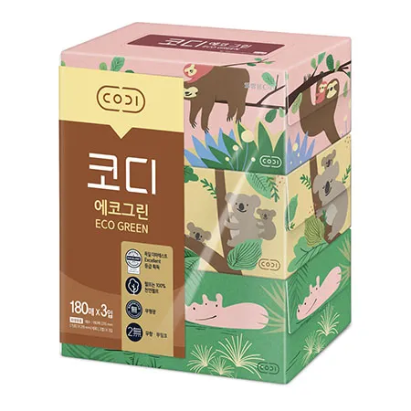 코디 에코그린 미용티슈 180매 3입 1개