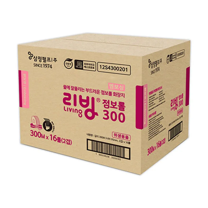 삼정 리빙 점보롤 300m 4롤 4팩 1박스 이미지