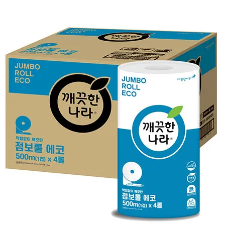 깨끗한나라 에코 점보롤 화장지 500m 4롤 4입