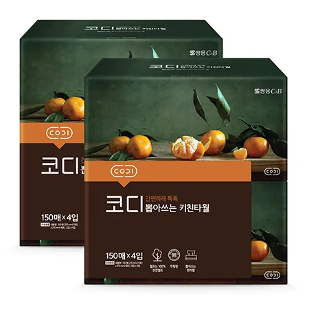 코디 뽑아쓰는 키친타월 150매 4입 2개