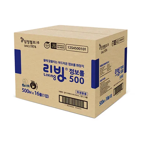 삼정 리빙 점보롤 500m 4롤 4팩 1박스
