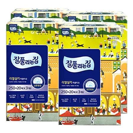 미래생활 리얼실키 미용티슈 250매+20매 3입 4개