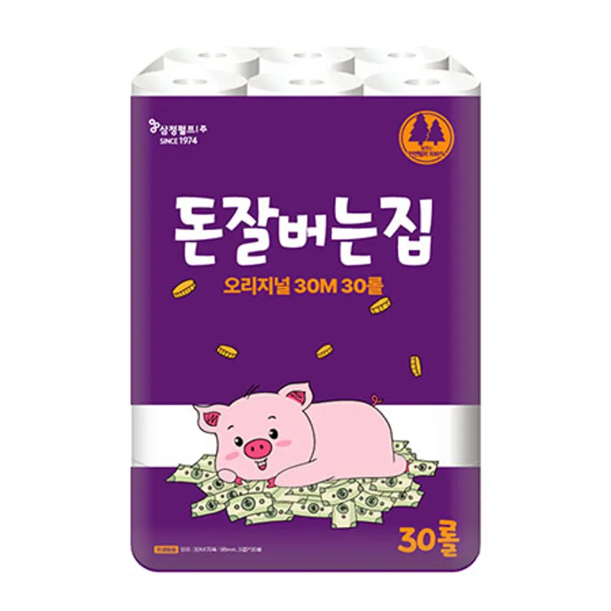 삼정 3겹 돈잘버는집 화장지 30m 30롤 1팩 이미지