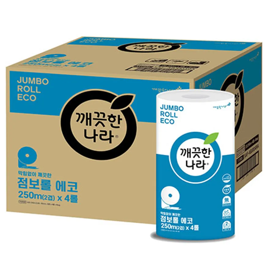 깨끗한나라 에코 점보롤 화장지 250m 4롤 4입 이미지