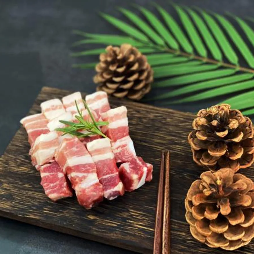 삼겹살 200g 절단 염지 소분 찌개용 구이용 업소용 가정용 이미지