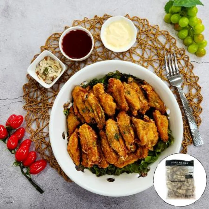 사세 후라이드 하프미들윙 1kg 테바나카 닭날개튀김 테바사키 치킨 윙봉 핫윙 이미지