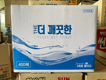 아주존 더깨끗한 물수건 업소용-빨강테이프 (400매 박스)