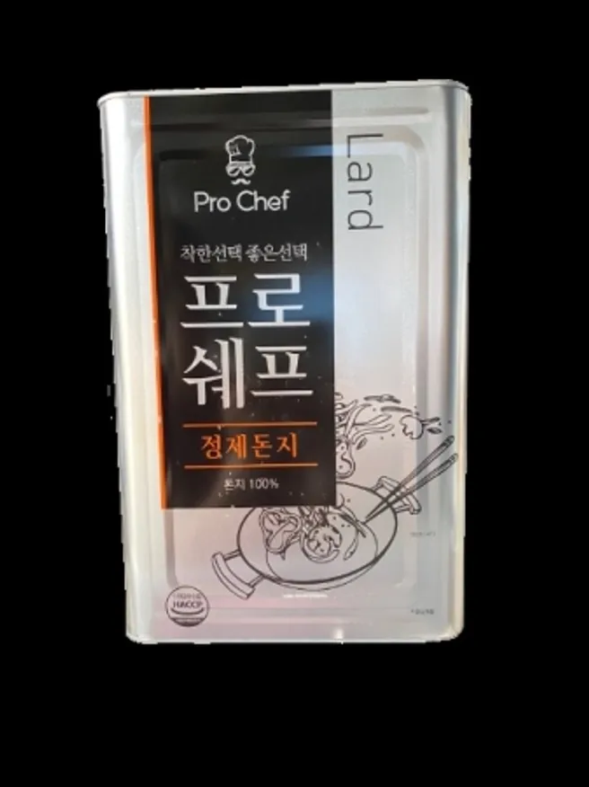 프로쉐프 정제돈지 돼지기름 라드유 라드 돈지100% 13kg 이미지