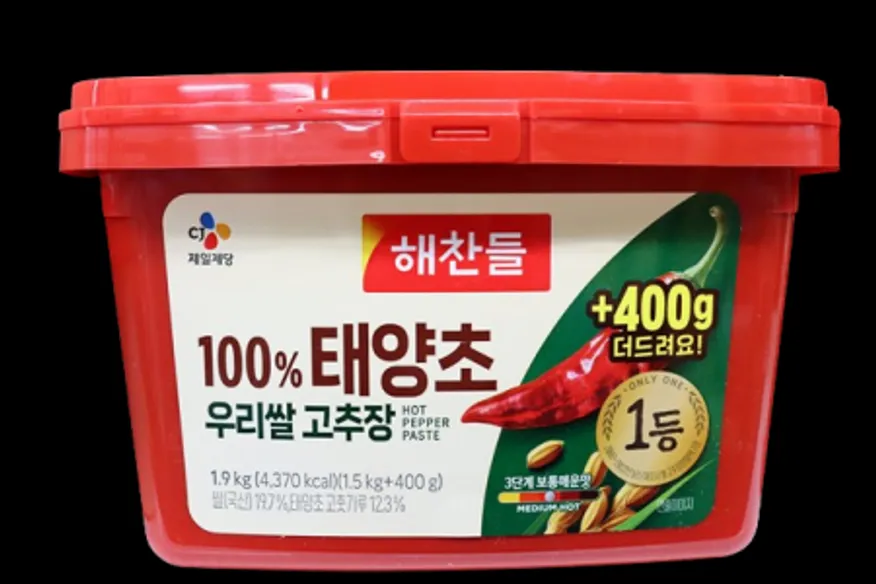 해찬들 100% 태양초 우리 쌀 고추장 1.9kg (1.5kg+400g) 이미지