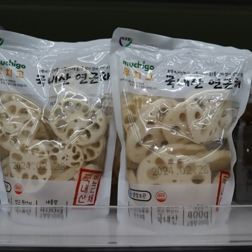 무치고 국내산 연근 400g 삶은 데친 자숙 연근 이미지