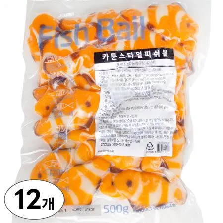랜시 카툰스타일 피쉬볼 500g x 12개 - 1박스