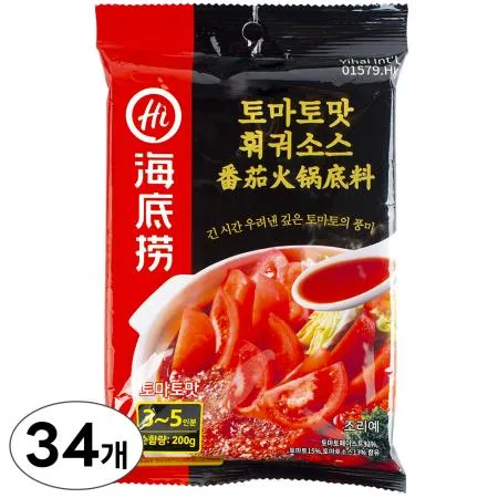 하이디라오 토마토 소스 200g x 34개 - 1박스
