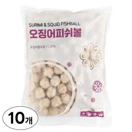 랜시 오징어 피쉬볼 (오리지널) 1박스(1kg x 10개) 마라탕 어묵볼 완자