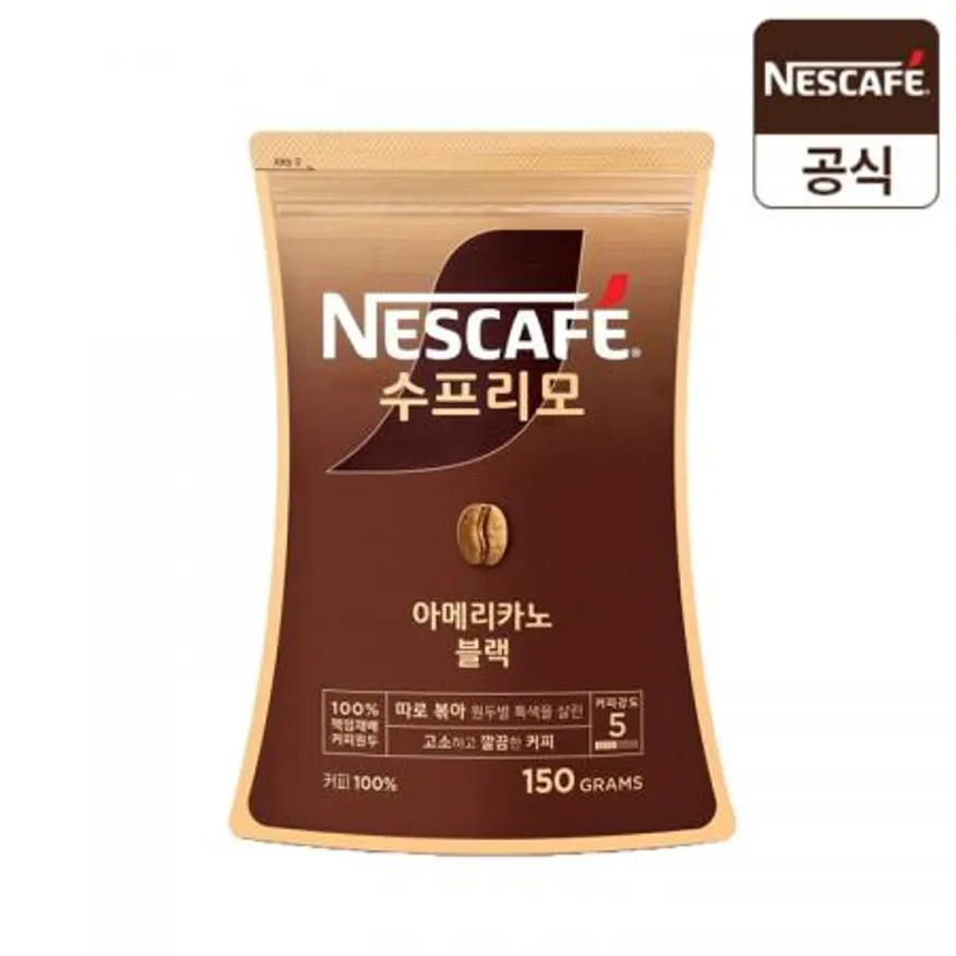 네스카페 수프리모 아메리카노 블랙 파우치 150g 이미지