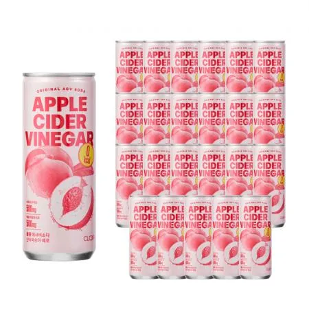 클룹 애사비소다 신비복숭아 제로 탄산음료 250ml, 24개입, 1박