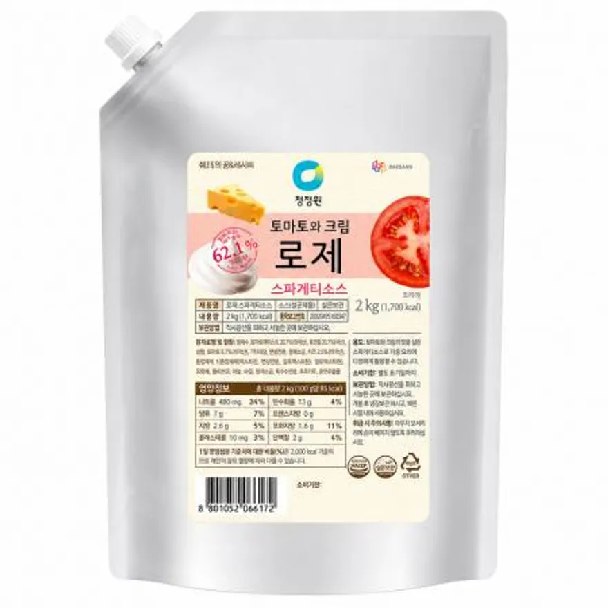 청정원 대용량 로제 스파게티소스 2kg 이미지