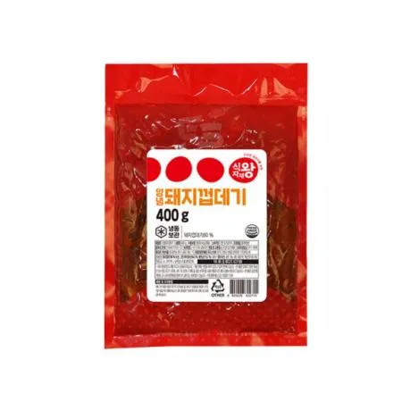식자재왕 양념돼지껍데기 400g 껍데기 캠핑용 간편식