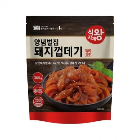 식자재왕 양념 벌집 돼지껍데기 300g 양념껍데기 캠핑용 간편식 술안주