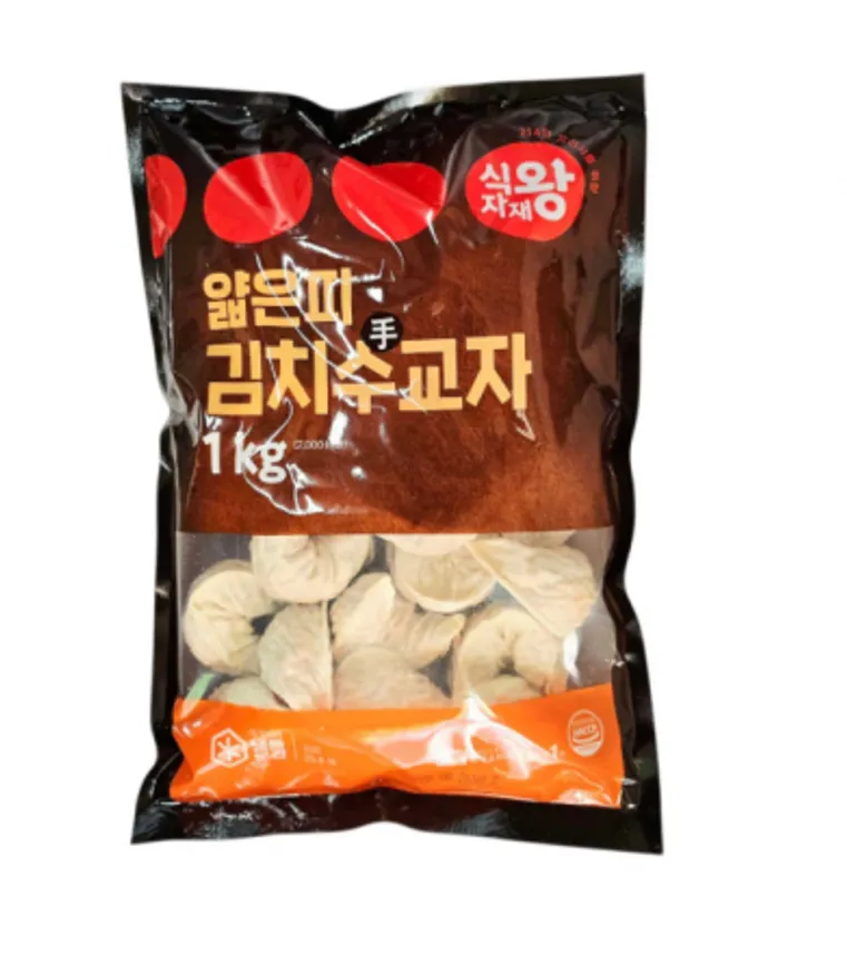 식자재왕 얇은피 김치 수교자 만두 1kg / 냉동 이미지