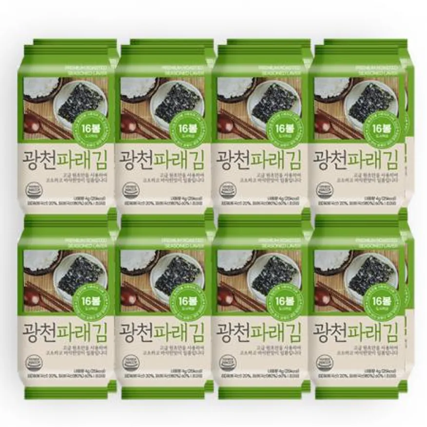 해의락 광천 파래 도시락김 4g X 16봉 이미지