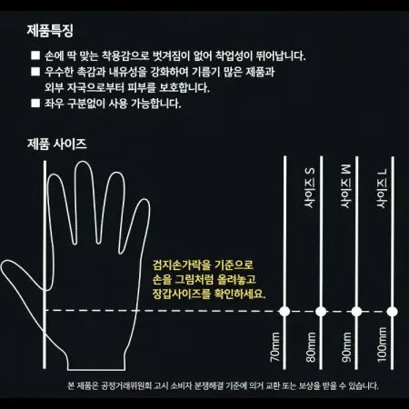 크린손 니트릴장갑(검정,M) 100장 / EA 이미지