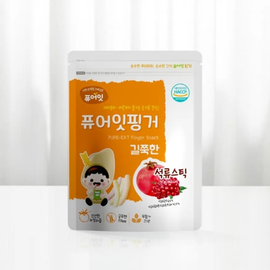 퓨어잇 핑거 길쭉한 석류스틱 아이과자 간식 이미지