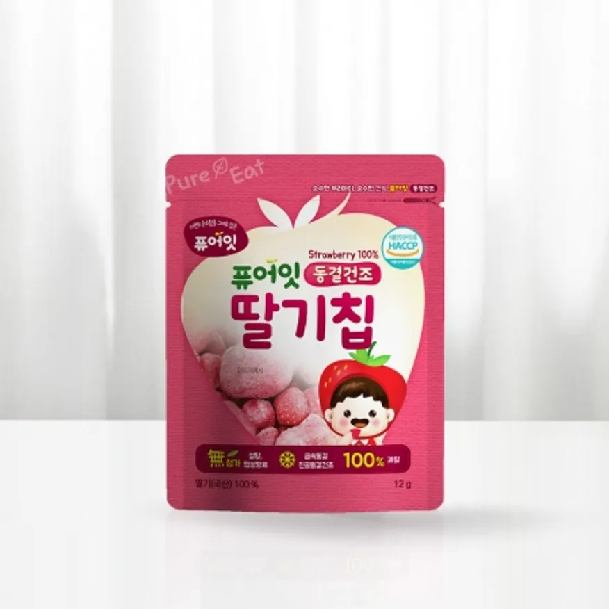 퓨어잇 동결건조 딸기칩 아이과자 과일100% 간식 이미지