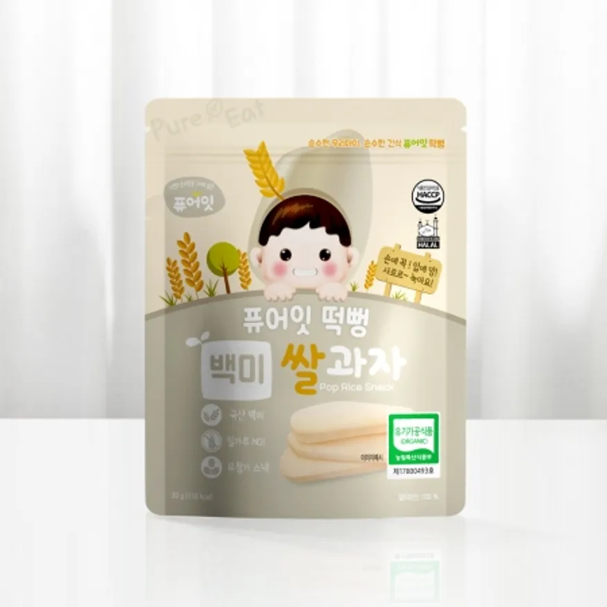 퓨어잇 떡뻥 유기농 백미 쌀과자 아이간식 이미지
