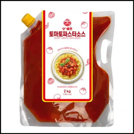 오쉐프 토마토파스타소스 2kg 스파우트팩 건더기있음 토마토스파게티소스