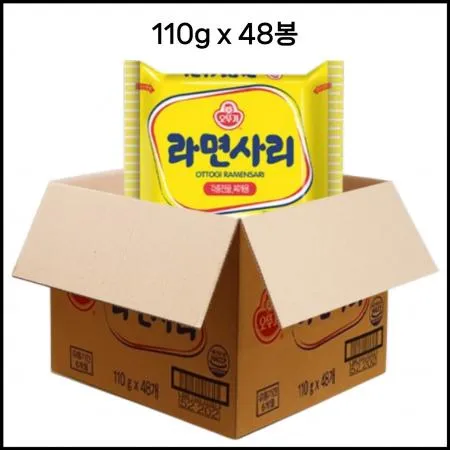 [박스판매] 오뚜기 라면사리 110g 48봉 개별포장 전골사리 찌개사리 사리면