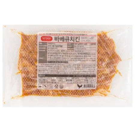 에스푸드 에쓰푸드 바베큐치킨 500g 냉동 피자토핑 토마토베이스 바베큐맛