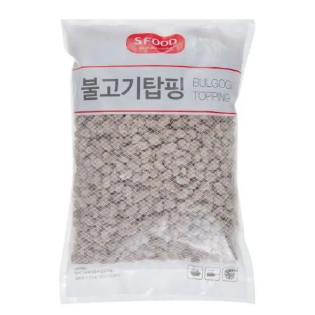 에스푸드 에쓰푸드 불고기 탑핑 1kg 냉동 10mm직경 탑핑 소고기 불고기맛
