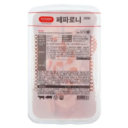 에스푸드 에쓰푸드 페파로니 1kg 냉동 피자토핑 페파로니피자 에스푸드