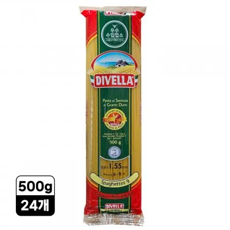 [24개] 디벨라 스파게티니면 9호 (얇은면) 500g 파스타면