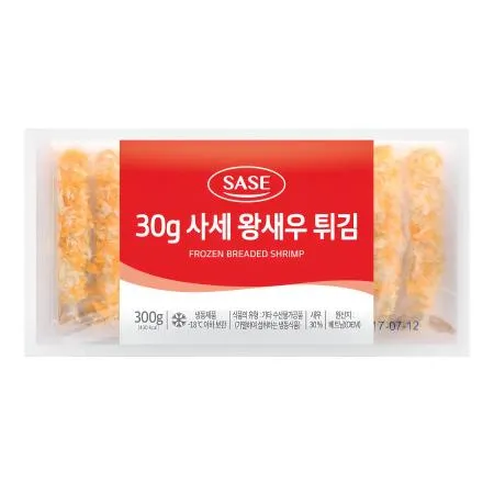 사세 30g왕새우튀김 튀김용 빵가루새우후라이 300g 냉동