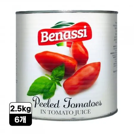 [6개] 베나씨 토마토홀 2.5kg 홀토마토 파스타소스 토마토소스