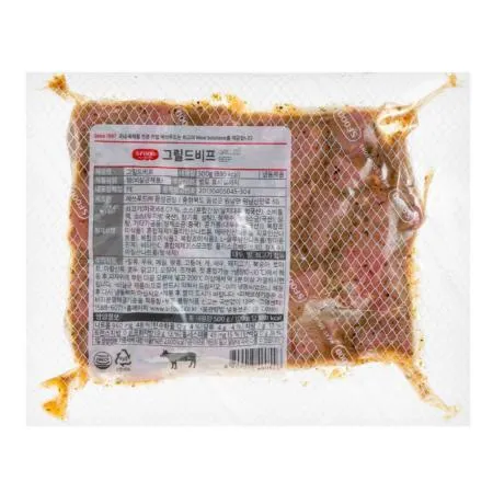 에스푸드 에쓰푸드 그릴드비프 500g 냉동 큐브모양스테이크 파슬리와 바베큐소스 함유