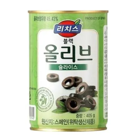 (슬라이스/작은캔) 리치스 블랙올리브 슬라이스 405g 작은캔