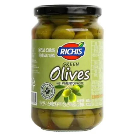 (병) 리치스 그린올리브 피멘토 365g 알그린올리브홀