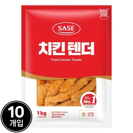 [10개] 사세 치킨텐더 1kg 냉동 케이준치킨샐러드 치킨 10봉 냉동