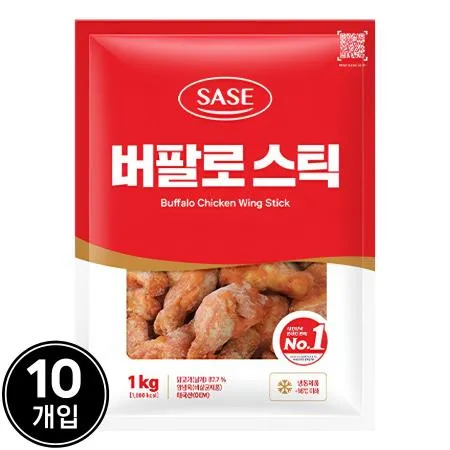 [10개] 사세 버팔로스틱 1kg 냉동 버팔로봉 치킨 10개 냉동