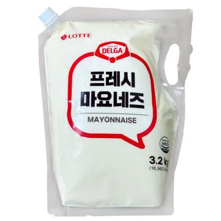 롯데 델가 프레시 마요네즈 스파우트팩 3.2kg 대용량 업소용 마요소스