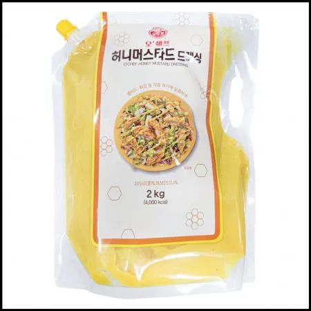 오쉐프 오뚜기 허니머스타드 드레싱 2kg 핫도그 너겟 튀김 곁들임소스