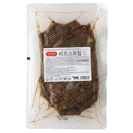 에스푸드 에쓰푸드 비프스트립 500g 냉동 호주찬청정우 특제간장양념소스