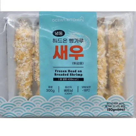 헤드온 새우 300g/팩, 50g*6ea, 새우 40%, 베트남산,이자카야,호프,포차,술집, 안주