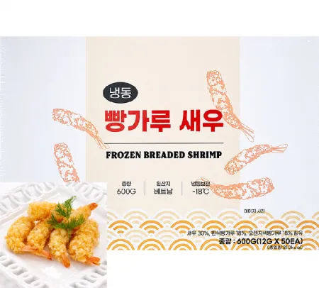 빵가루새우 600g/팩, 12g*50ea, 새우 30%, 베트남산,이자카야,호프,포차,술집, 안주