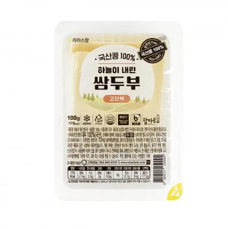 100% 국산콩 하늘이 내린 쌈두부 100g*28EA 이미지