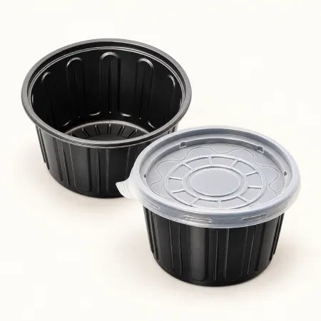105파이 대 국물용기 흑색 350ml 용기+뚜껑 1000개 일회용 국물용기 밥용기 소스용기