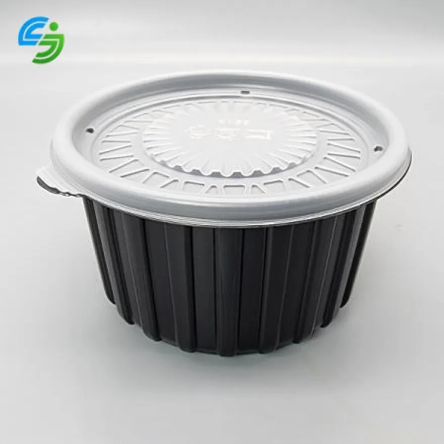 158파이 삼계탕용기 대 (검정) 몸통+뚜껑 400개세트 이미지